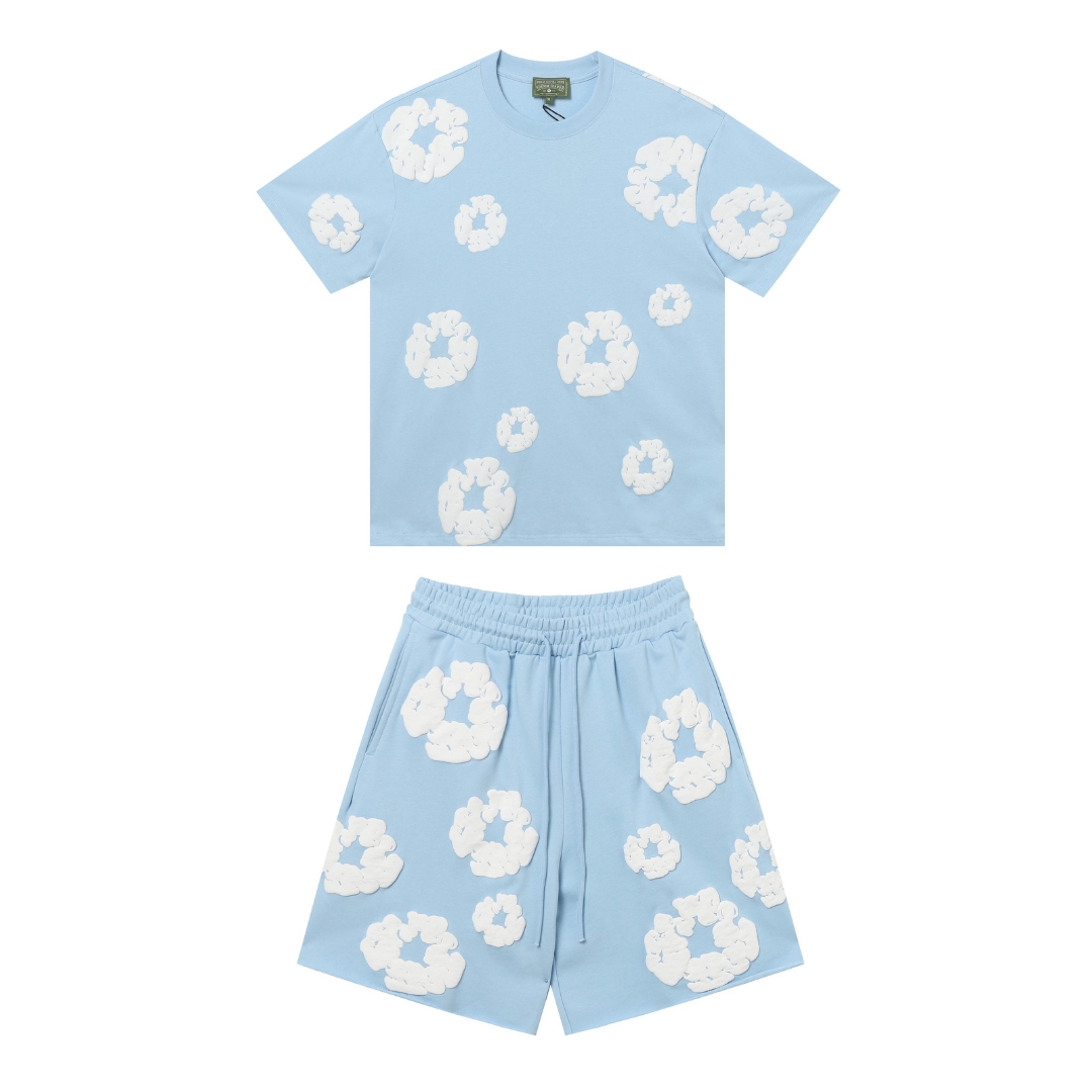 Denim Trousers Sky Blue Short set