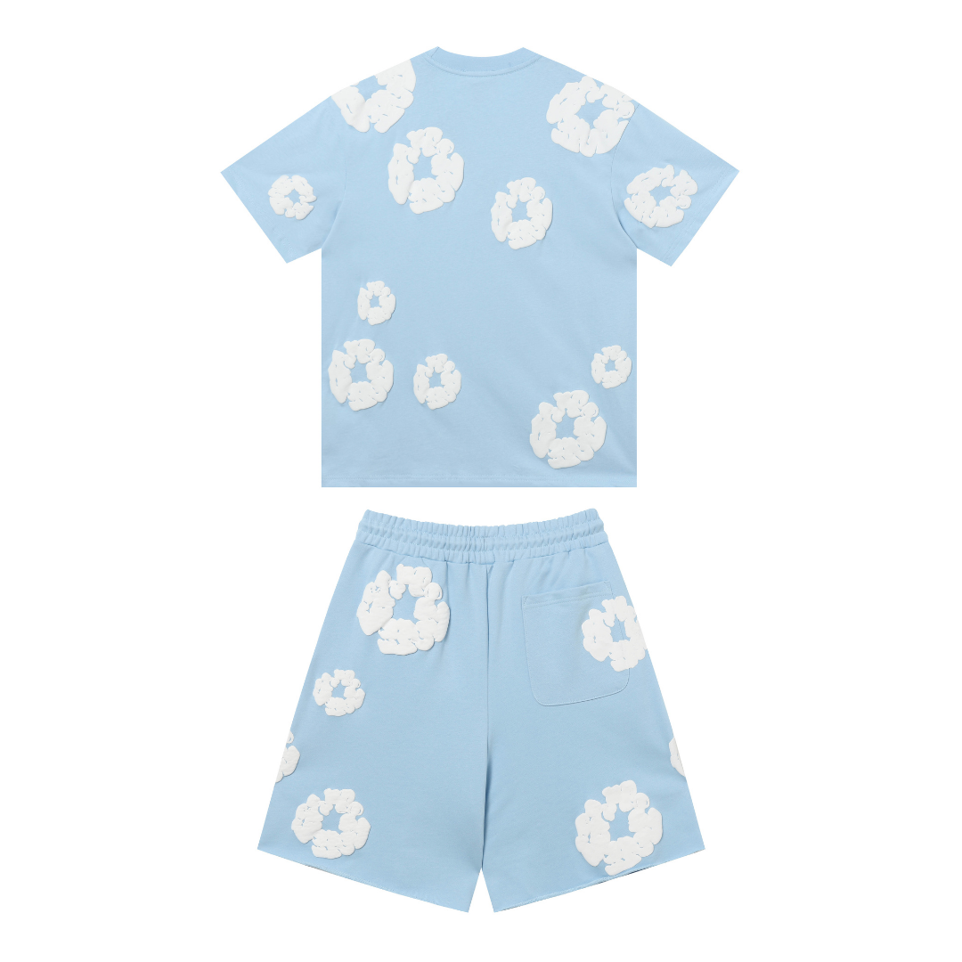 Denim Trousers Sky Blue Short set