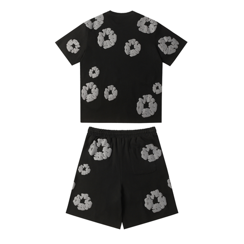 Denim Trs Black Grey Short set