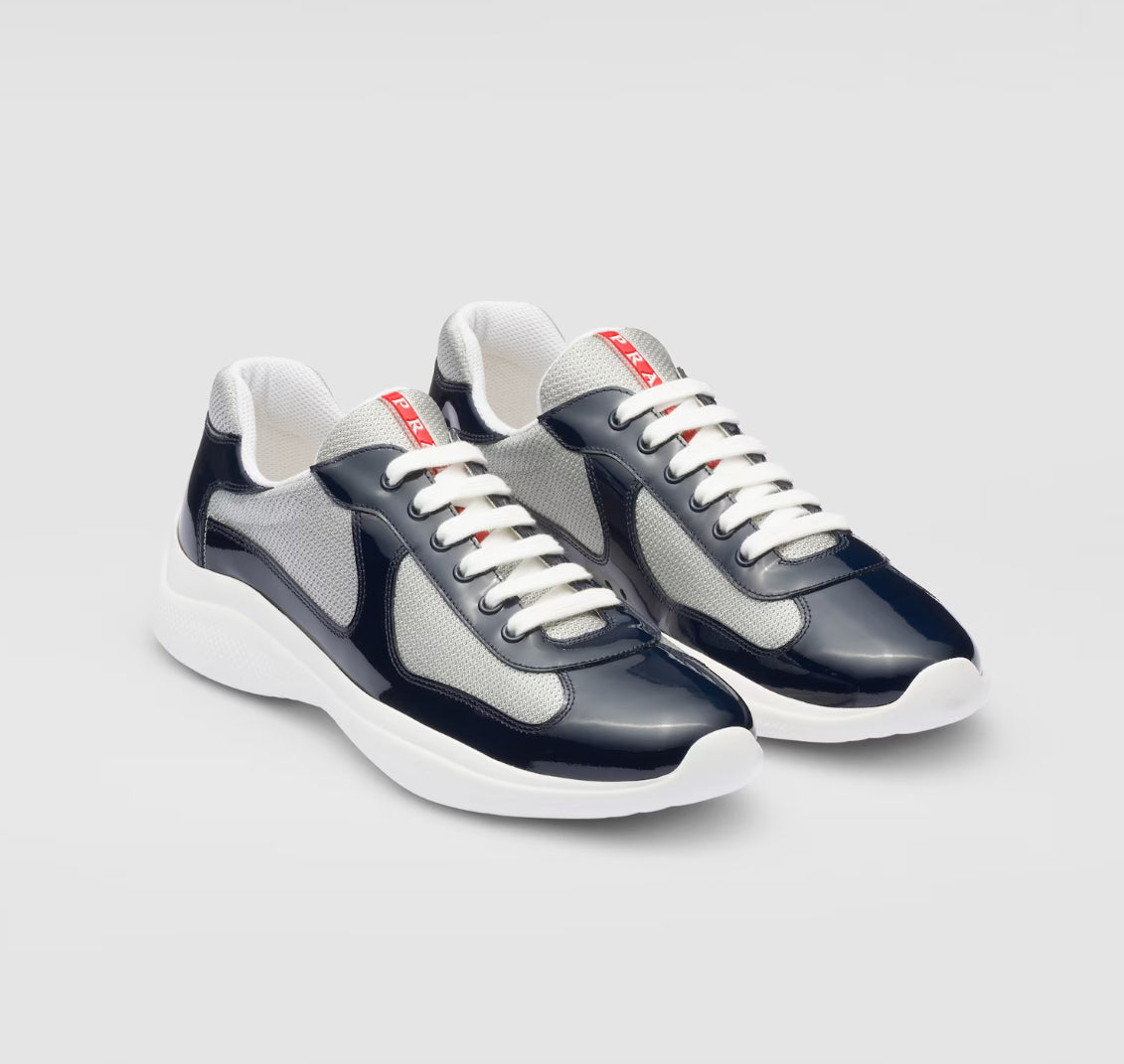 LEATHER AMERICAS CUP PATENT - NAVY
