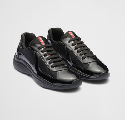 LEATHER AMERICAS CUP PATENT - BLACK